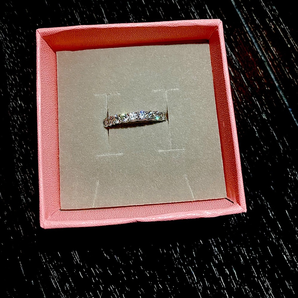 Moissanite eternity band